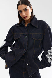 BOWIE JACKET INDIGO DENIM LACE