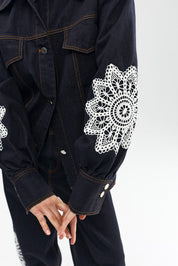 BOWIE JACKET INDIGO DENIM LACE