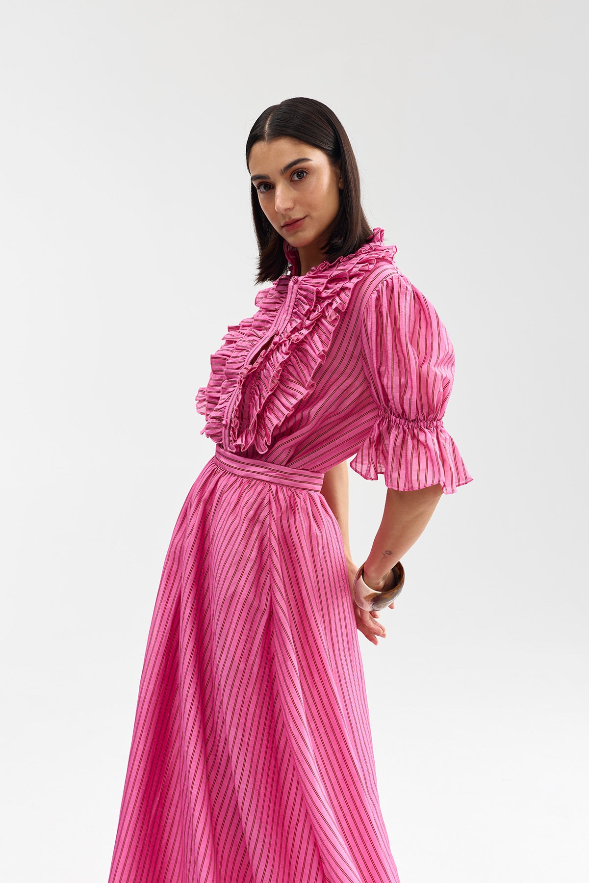 CALLA SKIRT POPPY BARK STRIPE