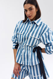 DARCEY JACKET POWDER DENIM STRIPE
