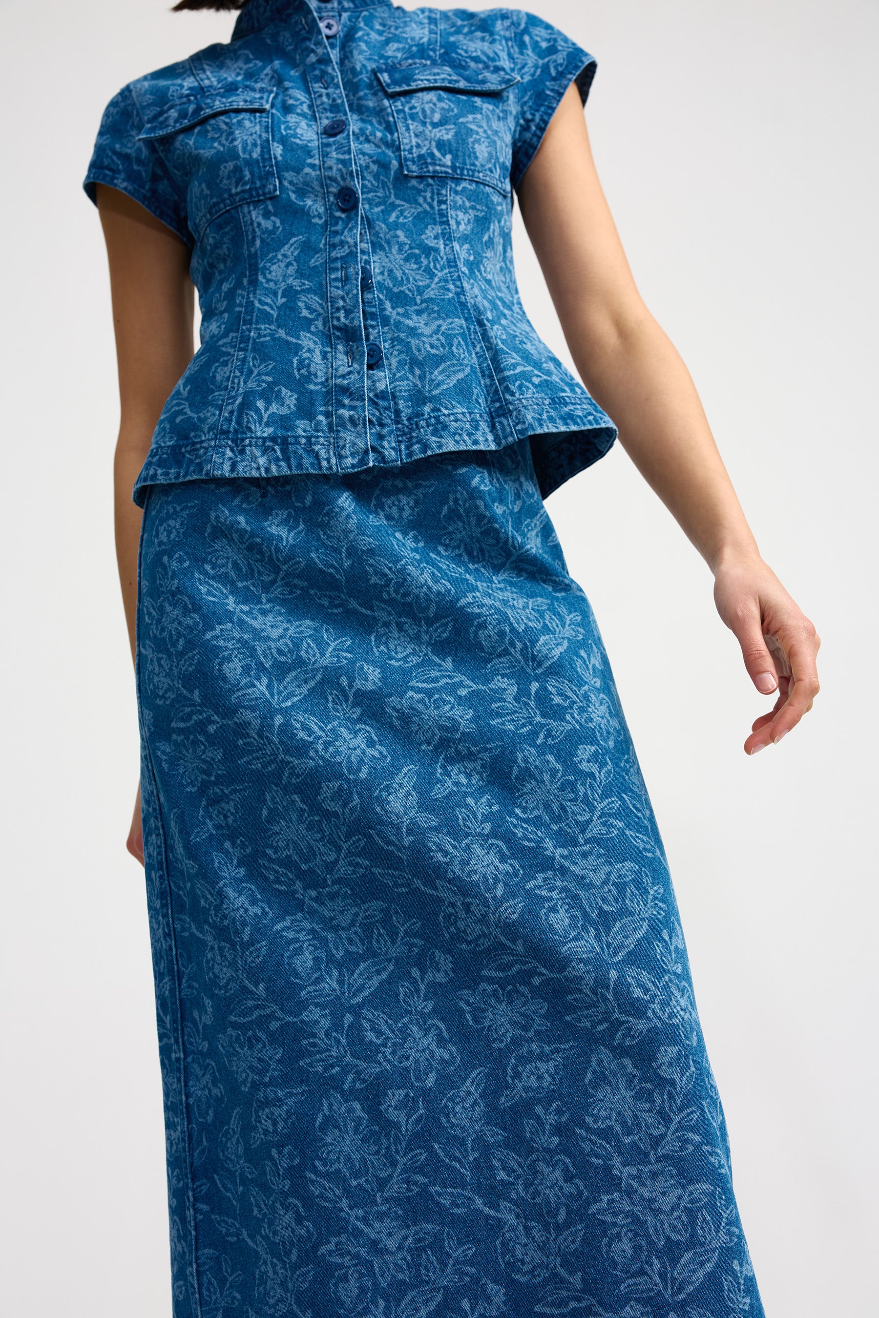 NOLA SKIRT DENIM PEONY