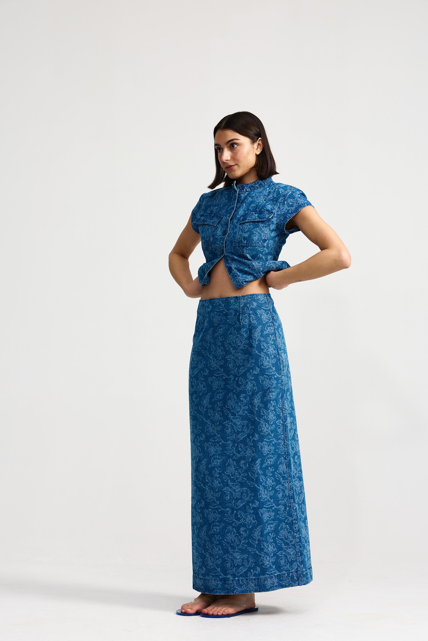 NOLA SKIRT DENIM PEONY