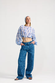 HARLOW JEAN DENIM PEONY