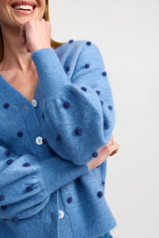 AGNES CARDI DENIM CAPRI DOT