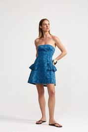 SABINE DRESS DENIM PEONY