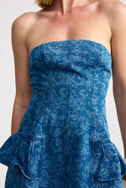 SABINE DRESS DENIM PEONY