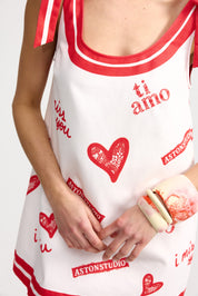 QUINN DENIM DRESS IN RUBY ANTIQUE