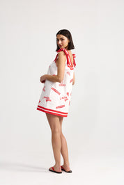 QUINN DENIM DRESS IN RUBY ANTIQUE