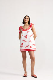 QUINN DENIM DRESS IN RUBY ANTIQUE