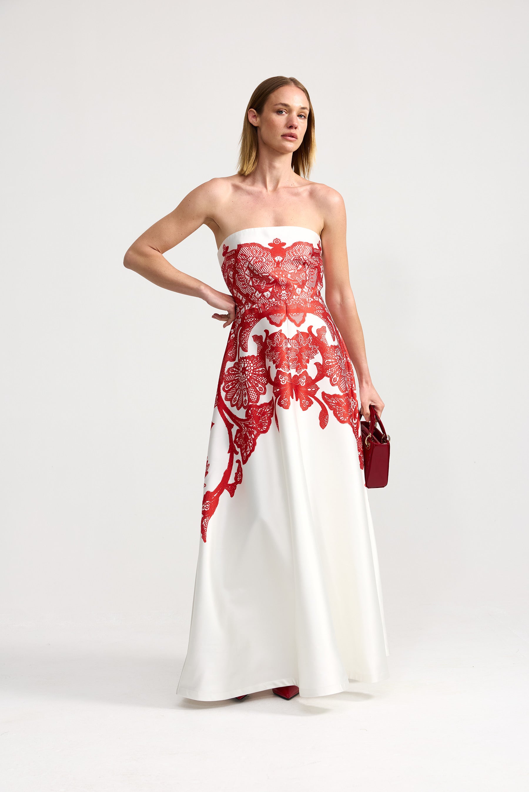 AUDREY GOWN IN RUBY ANTIQUE