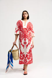 BRIDGET DRESS IN RUBY ANTIQUE