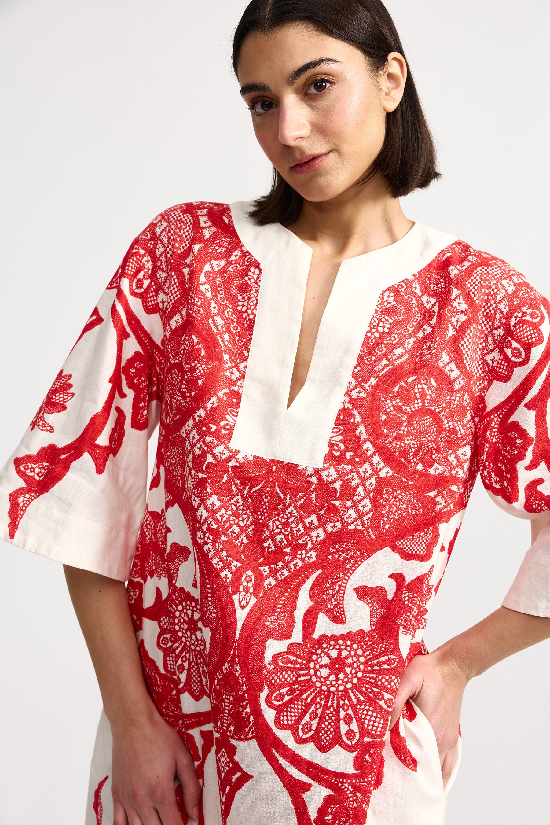 BRIDGET DRESS IN RUBY ANTIQUE