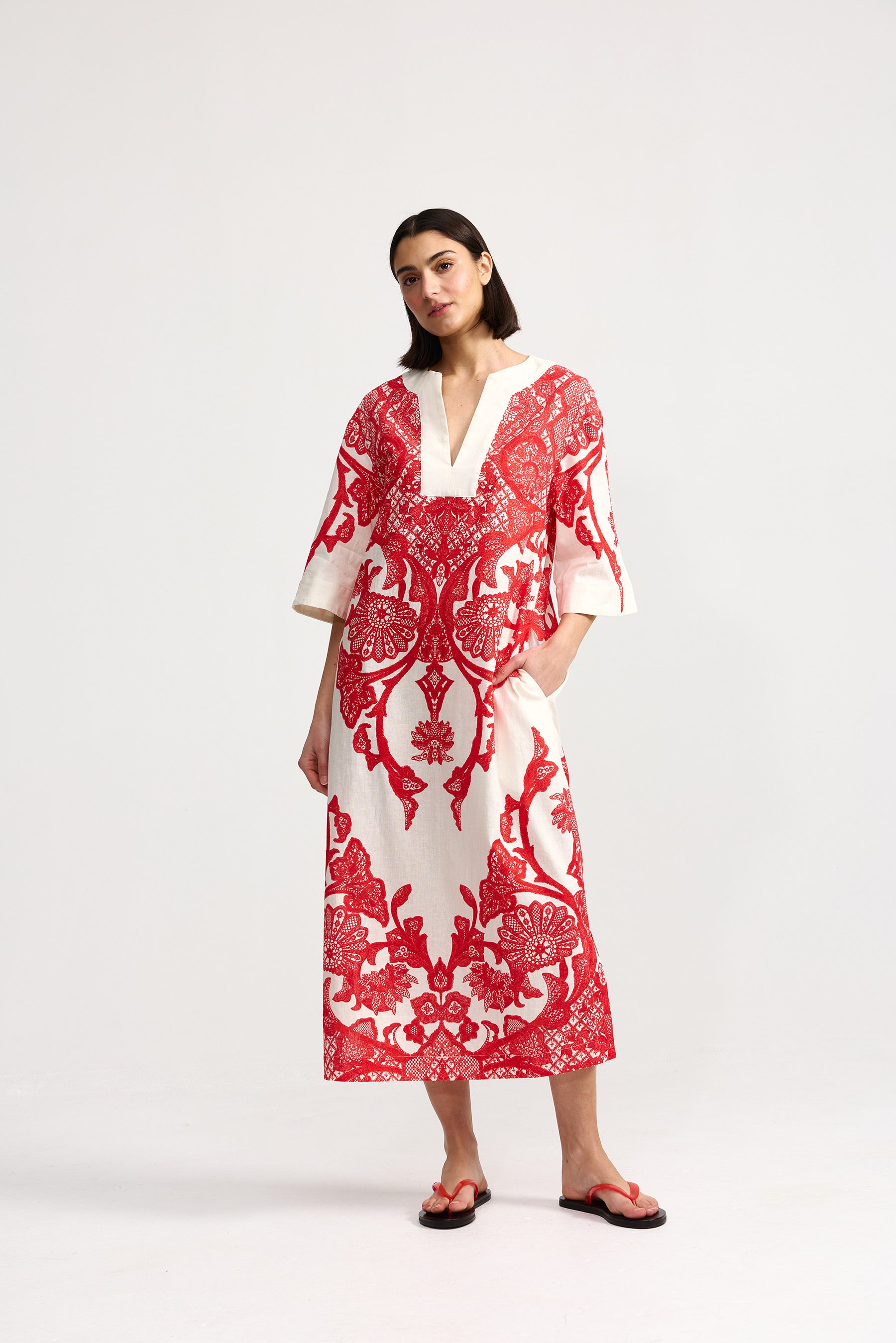 BRIDGET DRESS IN RUBY ANTIQUE