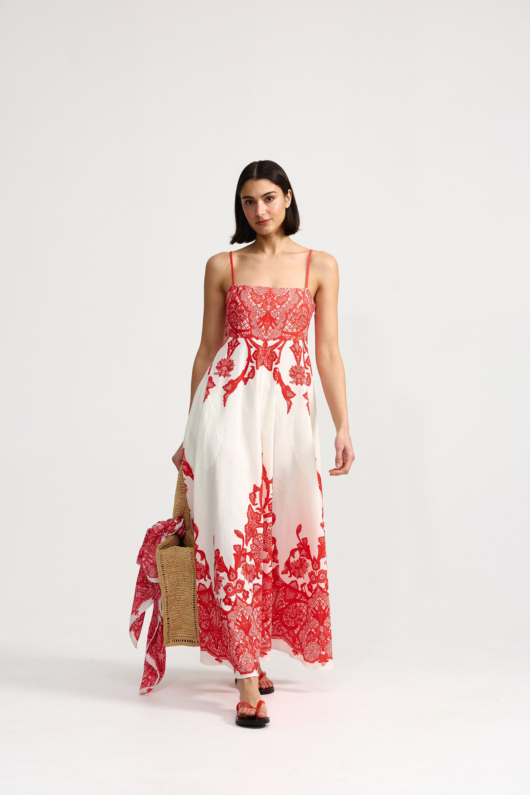 RUE DRESS IN RUBY ANTIQUE