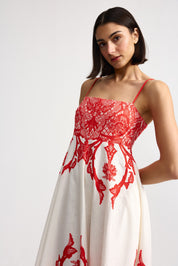 RUE DRESS IN RUBY ANTIQUE