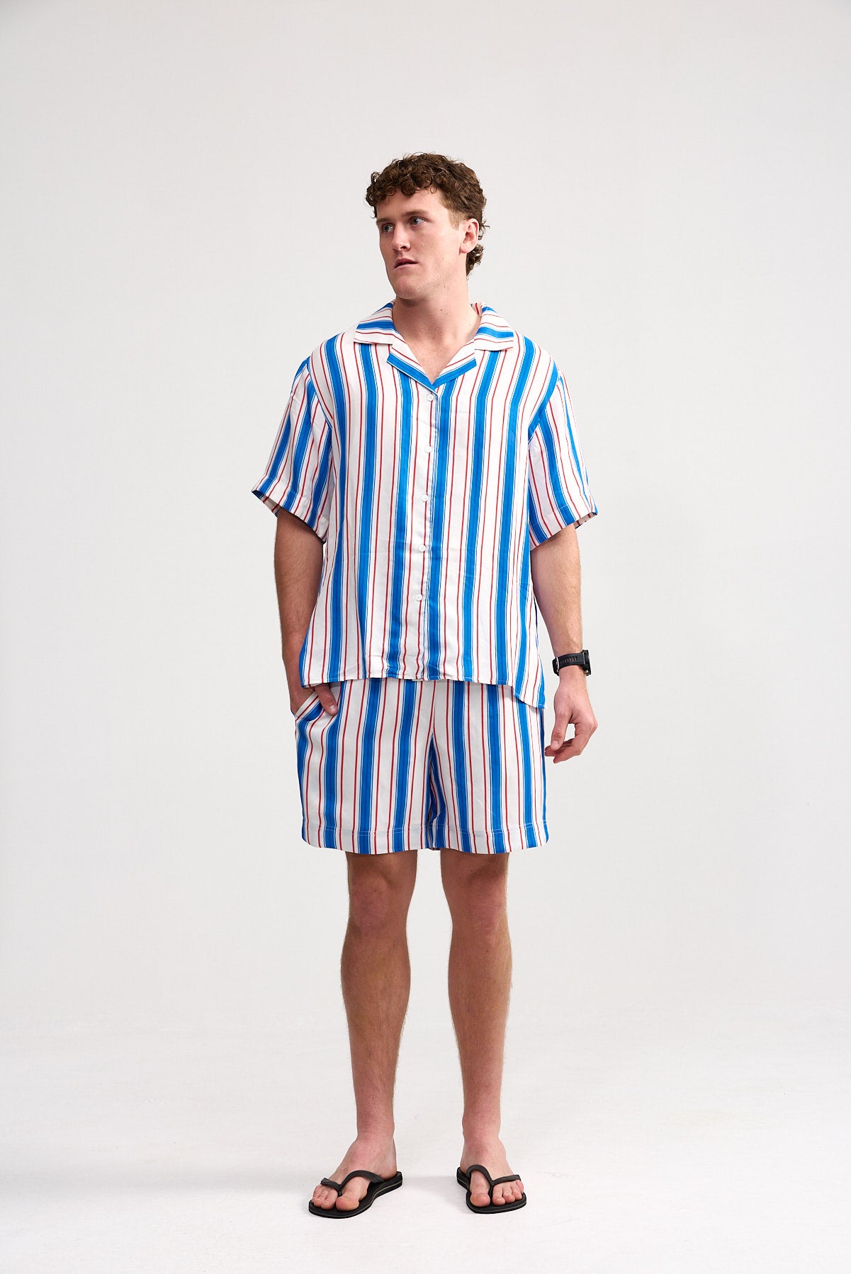 SCOTTIE SHIRT RUBY CERULEAN STRIPE