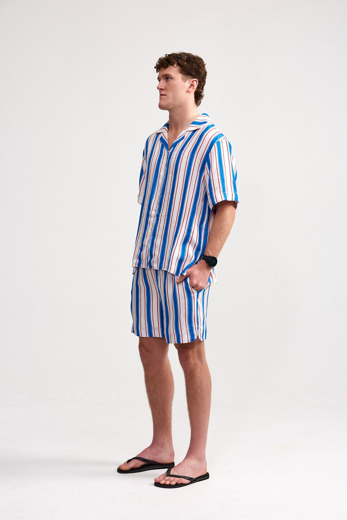 SCOTTIE SHIRT RUBY CERULEAN STRIPE