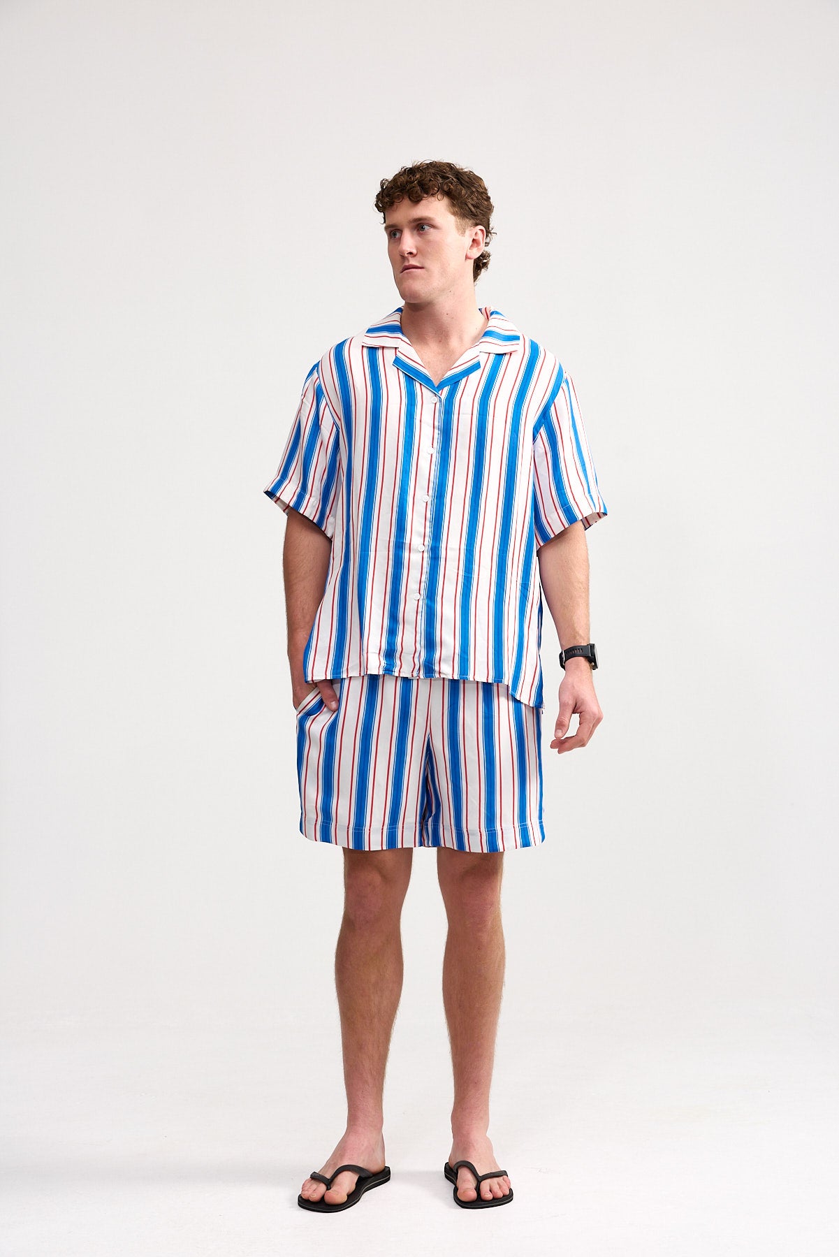 SCOTTIE SHORT RUBY CERULEAN STRIPE