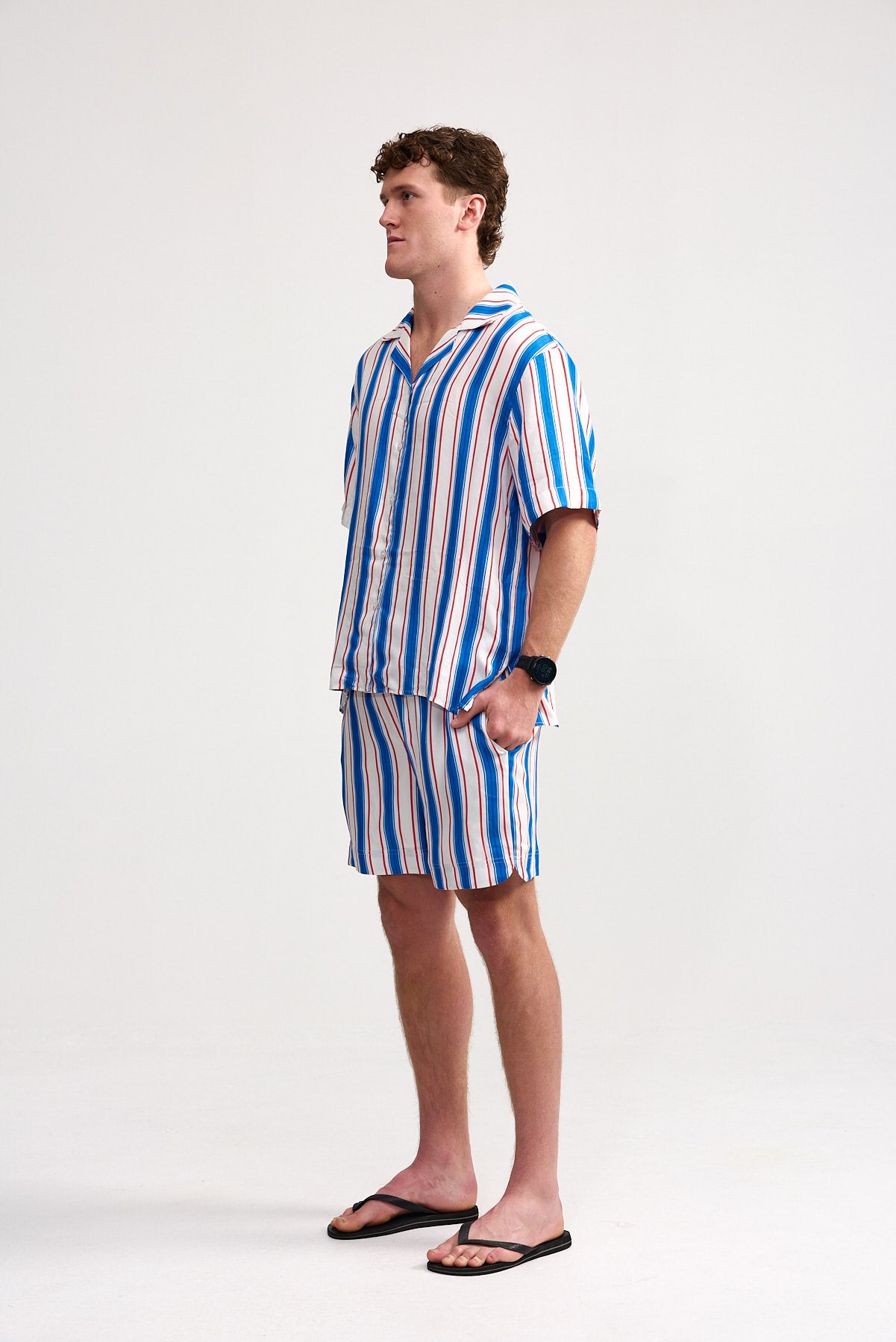 SCOTTIE SHORT RUBY CERULEAN STRIPE