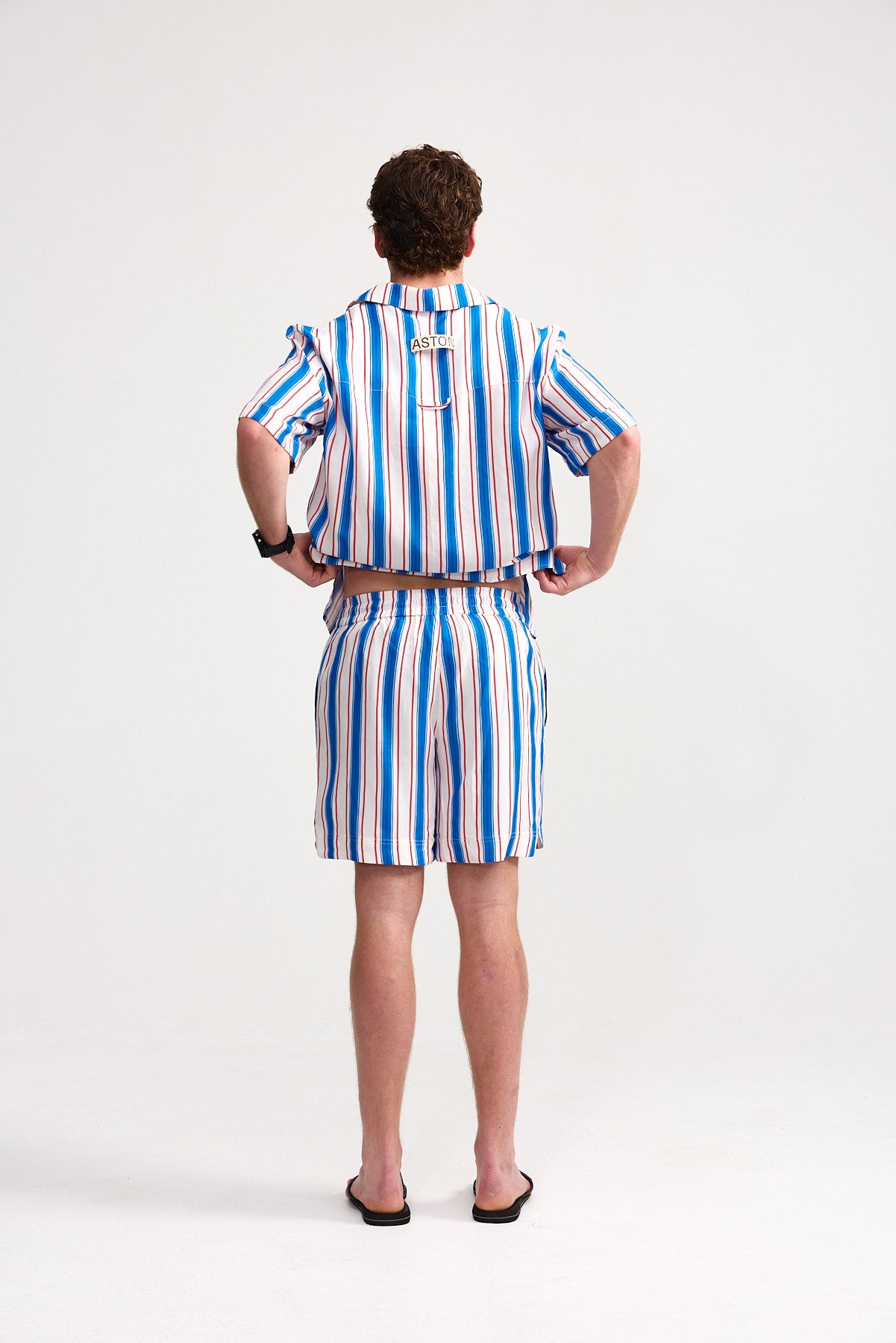 SCOTTIE SHORT RUBY CERULEAN STRIPE