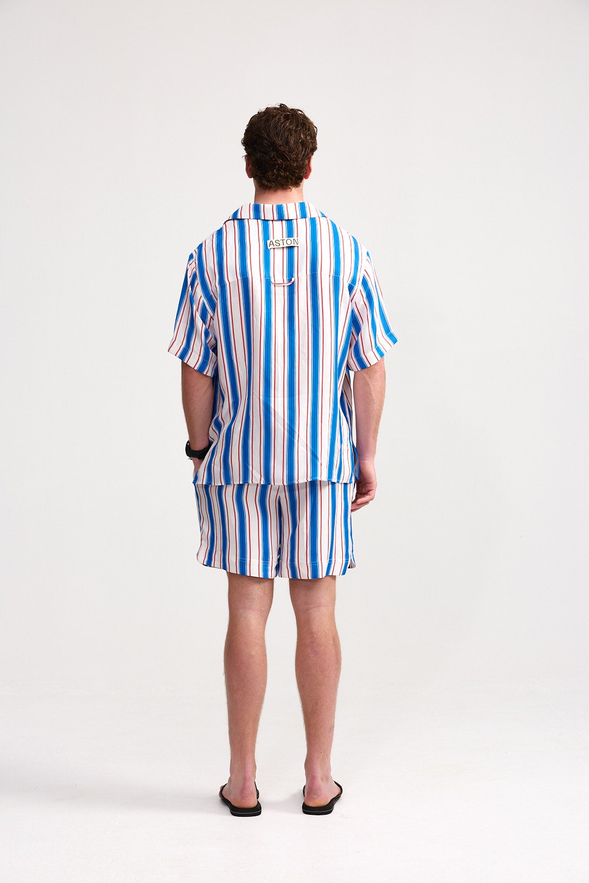SCOTTIE SHORT RUBY CERULEAN STRIPE