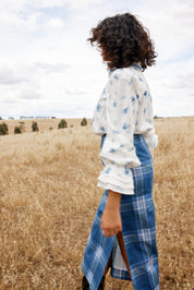 NOLA SKIRT IN INDIGO PLAID