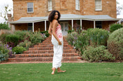 JACQUELINE DRESS IN PEONY/ANTIQUE