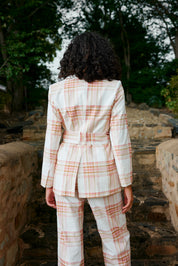 ADELINE BLAZER IN PEONY/ANTIQUE PLAID