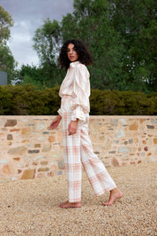 HARPER PANT IN PEONY/ANTIQUE PLAID