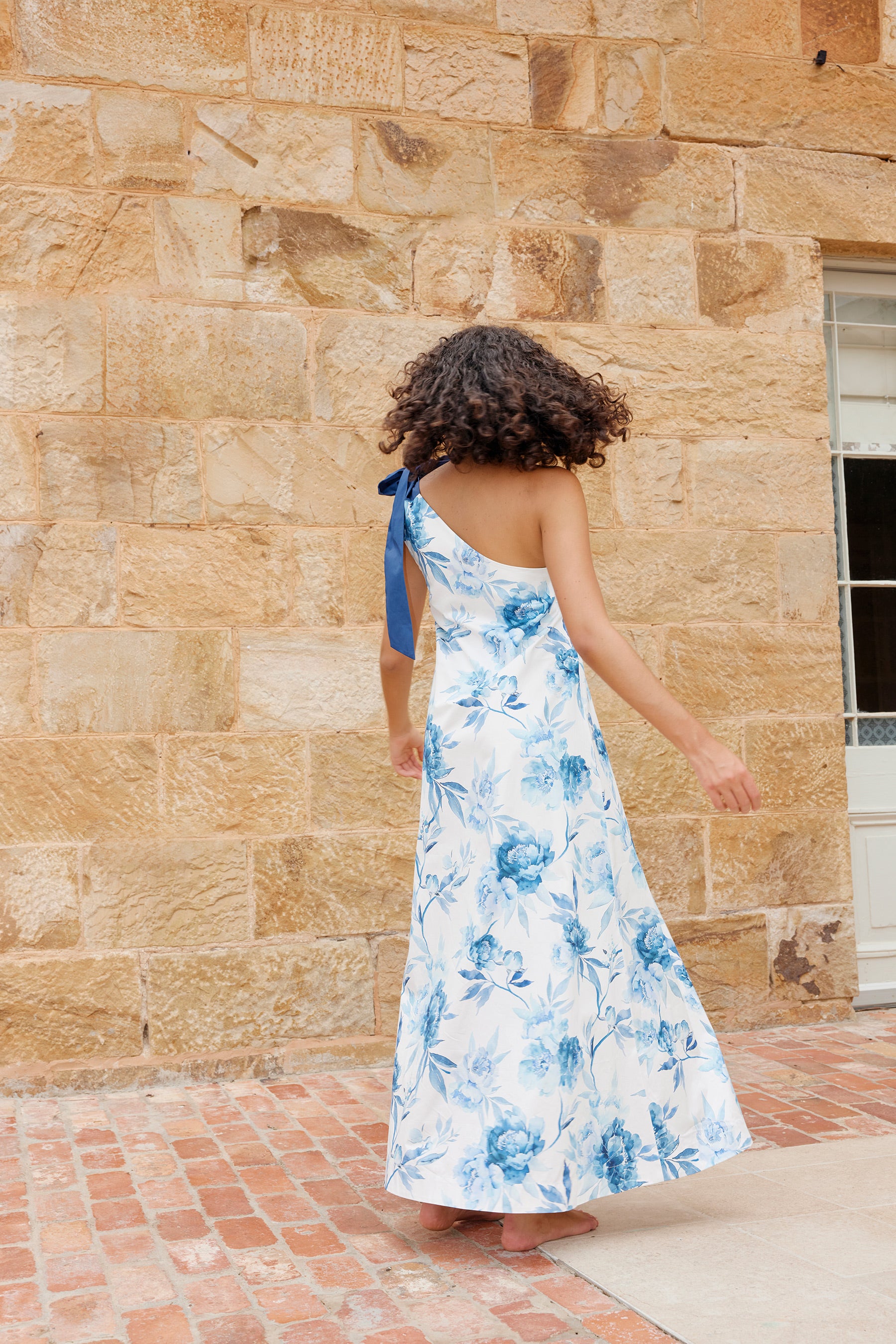 MILA DRESS IN CERULEAN PEONY