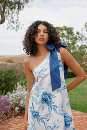 MILA DRESS IN CERULEAN PEONY