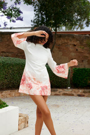 MAGGIE DRESS IN PEONY/ANTIQUE
