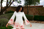 MAGGIE DRESS IN PEONY/ANTIQUE