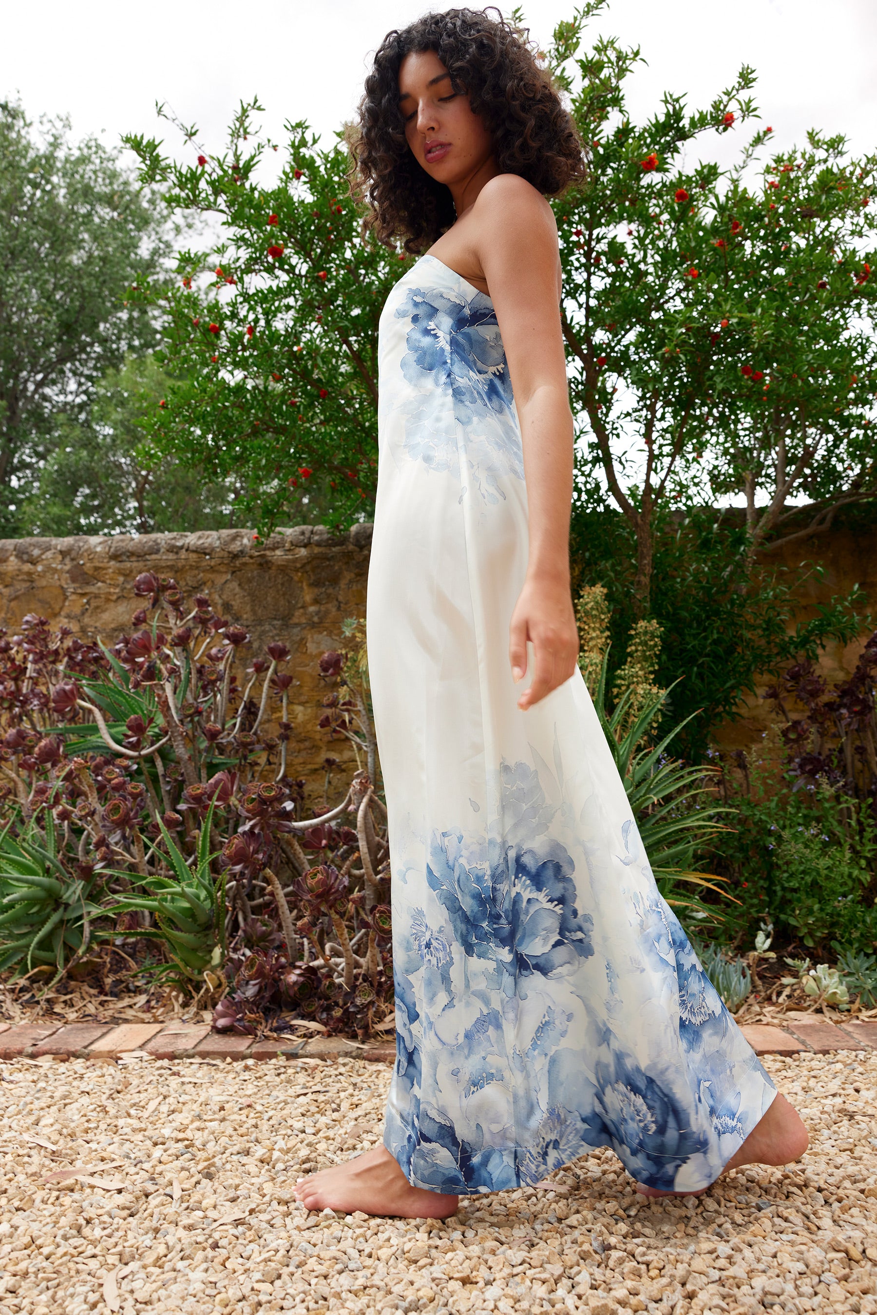 LUCIE DRESS IN CERULEAN PEONY