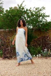 LUCIE DRESS IN CERULEAN PEONY