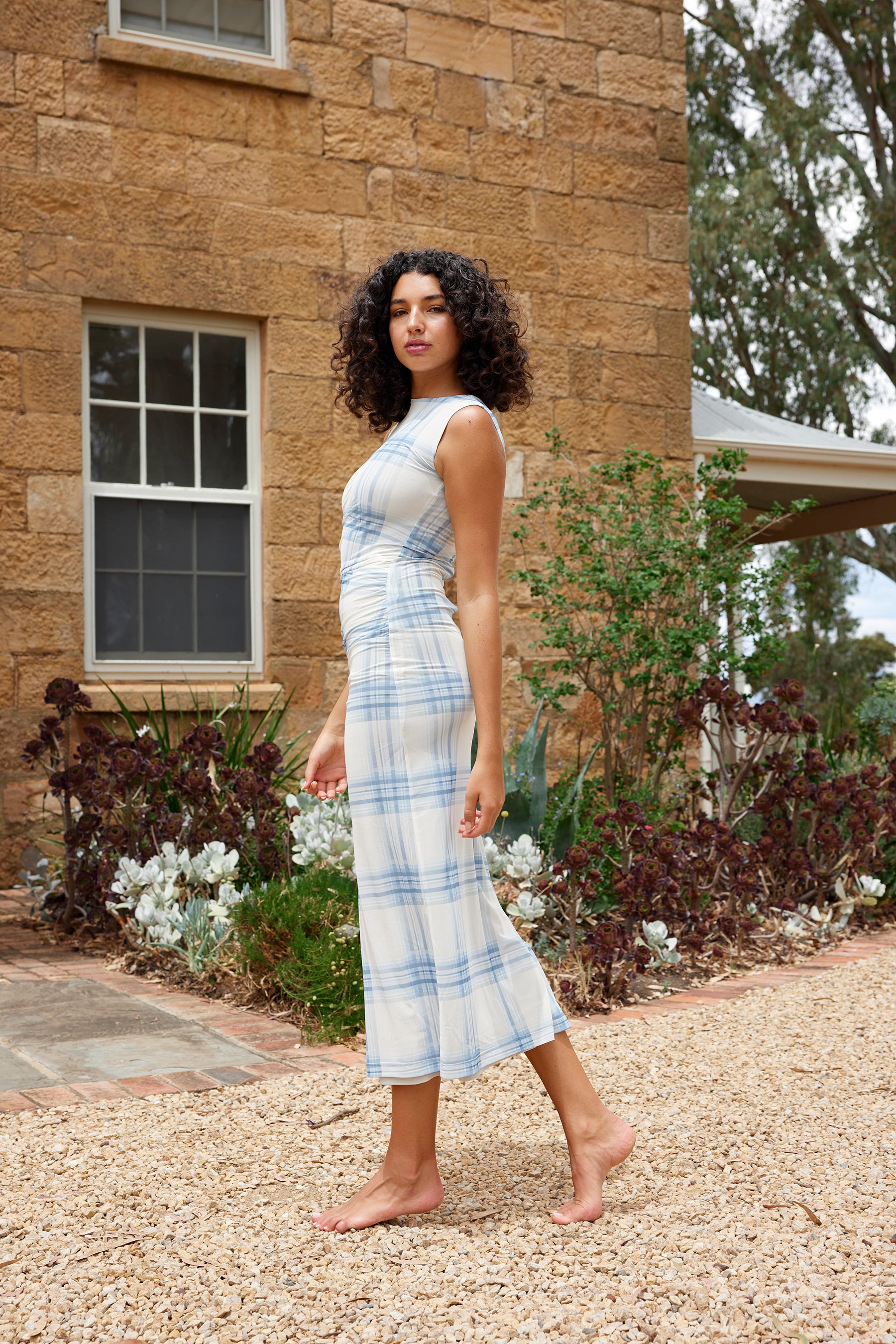 ariel gingham midi dress Ariel Gingham Midi Dress