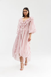 LONG-SLEEVE BIANCA DRESS POPPY ANTIQUE STRIPE