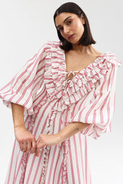 LONG-SLEEVE BIANCA DRESS POPPY ANTIQUE STRIPE