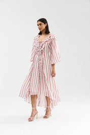 LONG-SLEEVE BIANCA DRESS POPPY ANTIQUE STRIPE