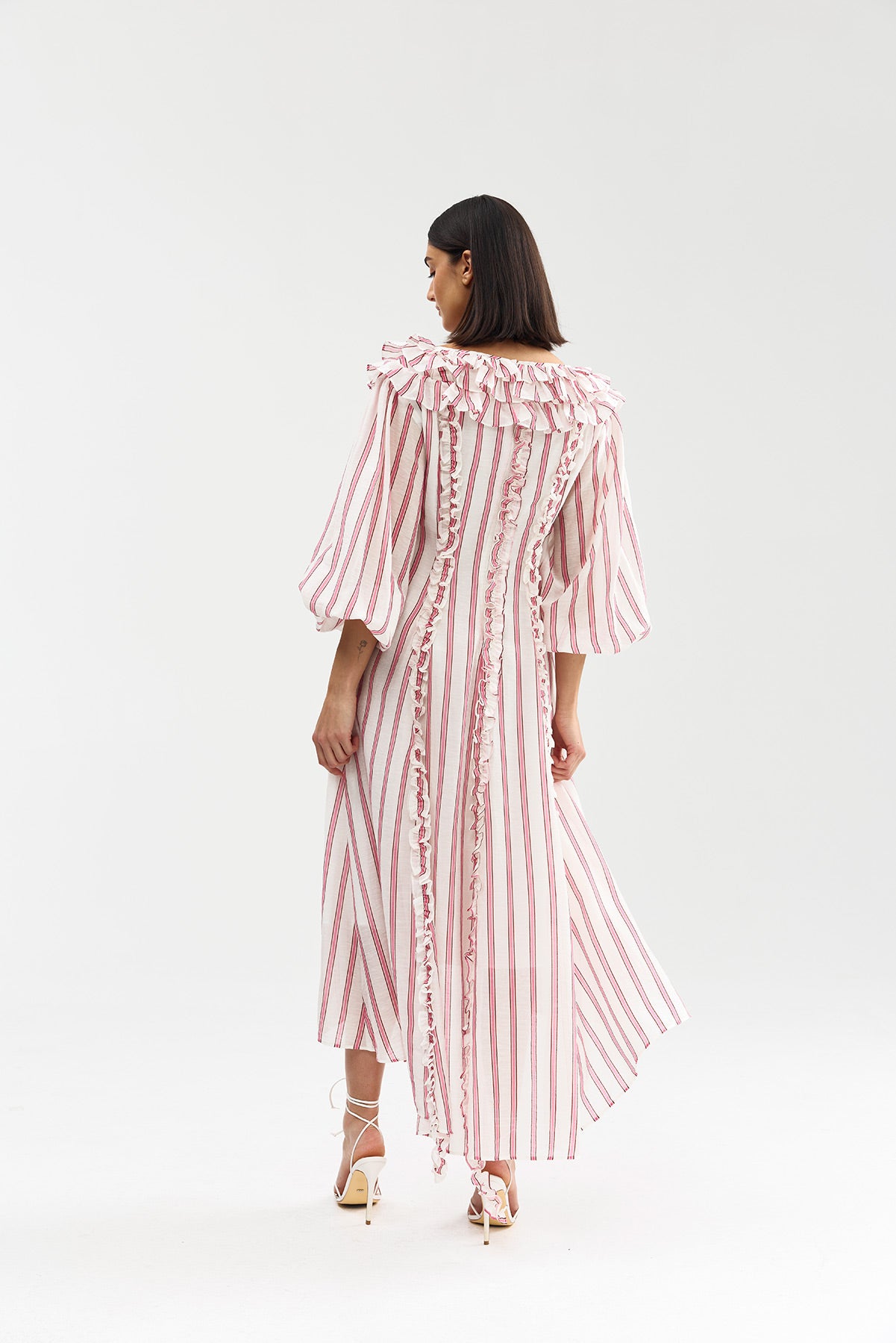 LONG-SLEEVE BIANCA DRESS POPPY ANTIQUE STRIPE