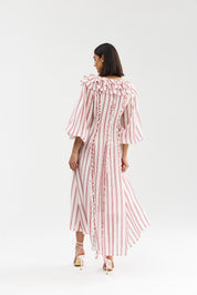 LONG-SLEEVE BIANCA DRESS POPPY ANTIQUE STRIPE