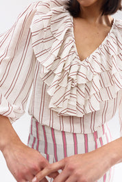 ELLERY BLOUSE ANTIQUE BARK STRIPE