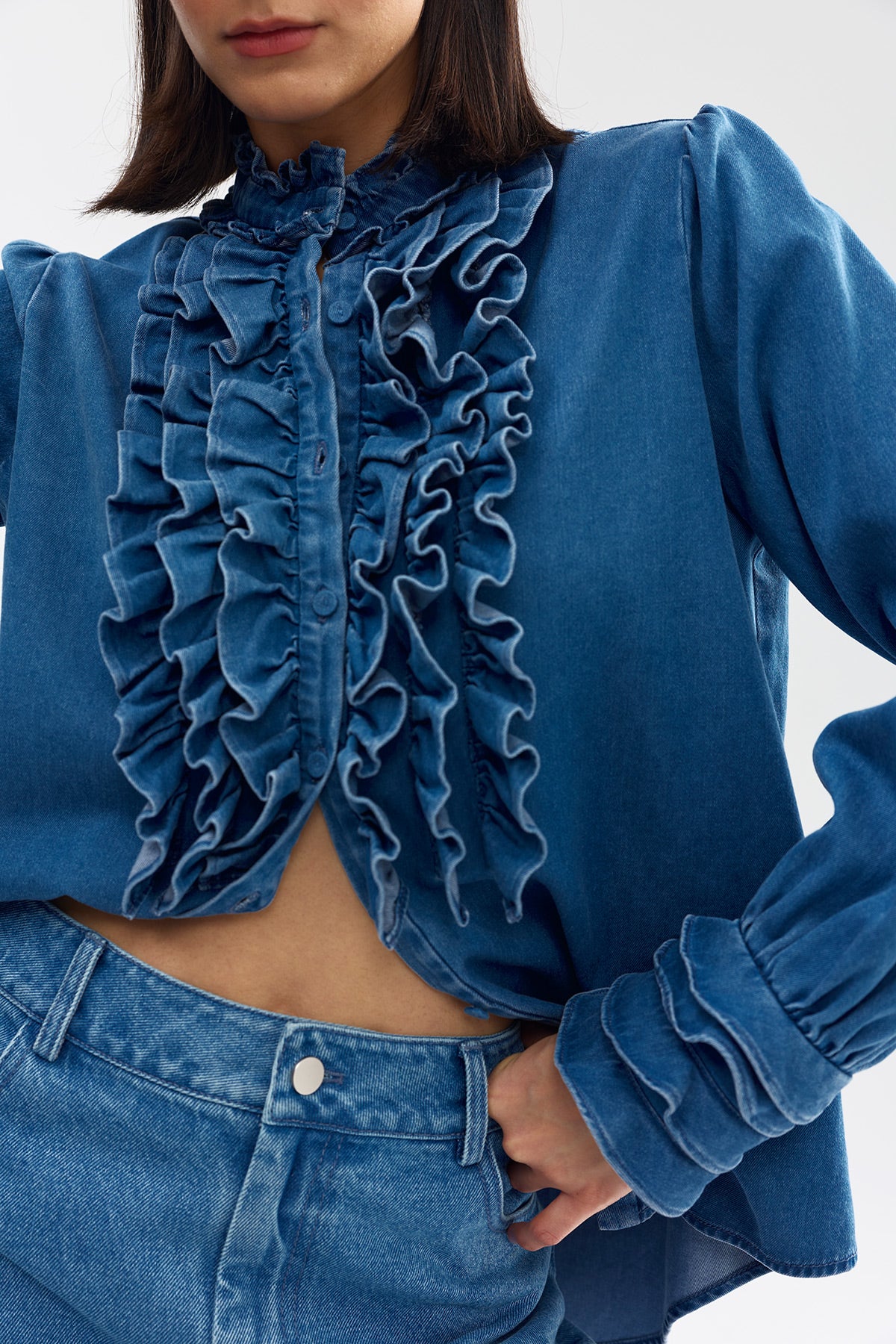 LUNA BLOUSE DENIM