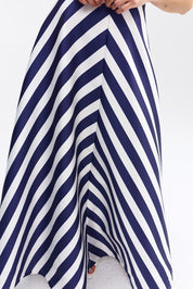 AUDREY GOWN ROYAL STRIPE
