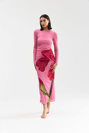 EZLI MESH DRESS DUSTY IRIS