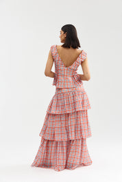 ROMANE TOP PAPAYA PLAID