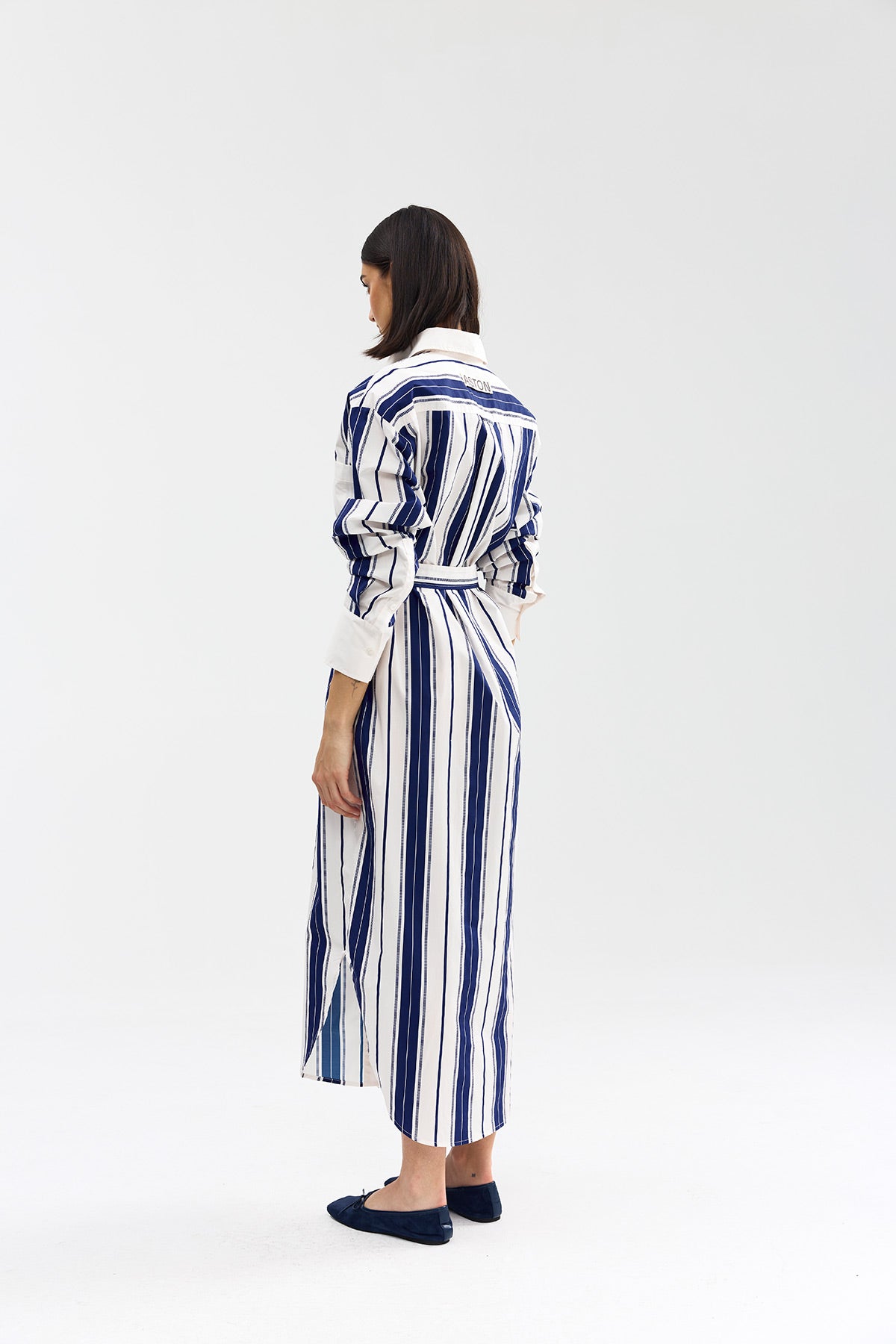 BUDDY SHIRT DRESS ROYAL STRIPE