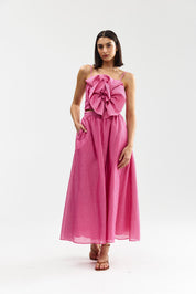 CALLA TOP POPPY BARK STRIPE