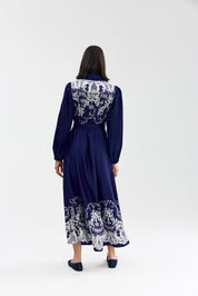 LONG-SLEEVE MARLEY DRESS ROYAL LACE