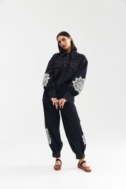 BOWIE JACKET INDIGO DENIM LACE